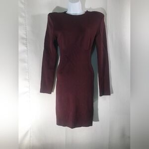 ZARA Burgundy Knit Mini Dress Size M